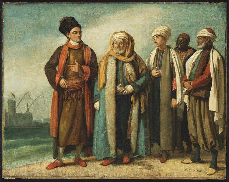 Benjamin West The Ambassador from Tunis with His Attendants as He Appeared in England in 1781 Norge oil painting art